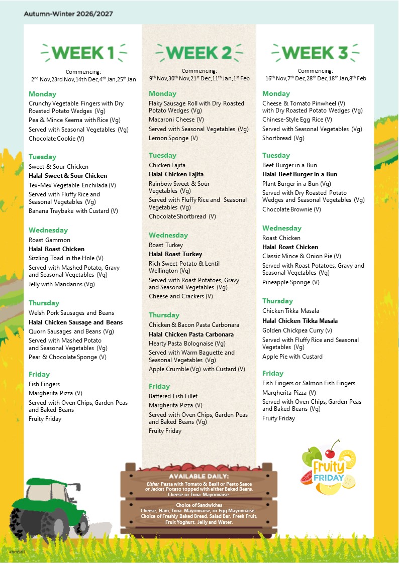Autumn Winter Menu 2026-2027
